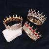 2024 New Baroque Round Wedding Crown Bridal Pageant Rhinestone Crystal Tiaras Crown Molding Headpieces For Queens And King