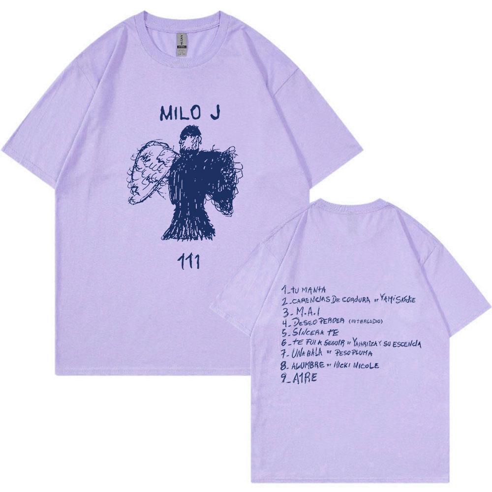 Rapper Milo J Tour T-shirt 111 Album Merch T-Shirts Men Women Fashion Hip Hop Short Sleeve T Shirt Fans Gift Harajuku Streetwear
