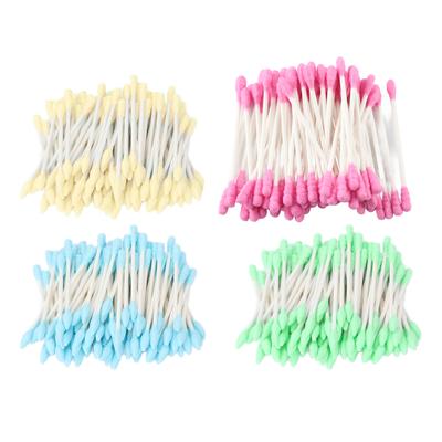 100 ks make-up dvojitý hrot jednorázové barevné vatové tampony s dvojitým hrotem kosmetický tampon f