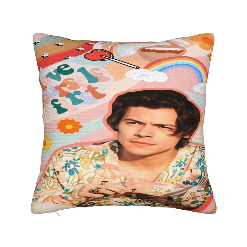 Singer H-Harrys S-Styles Pillow Case  Soft Pillow Cover For Sofa Car Home Decor Funny Cushion Cover