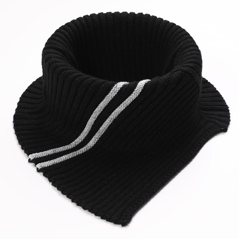 Cashmere Knitted Triangle Ring Scarf Women Autumn Winter Wool Neck Warmer Korea Fashion Neckerchief Stripe Soft Fake Collar