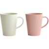 SAKUZAN Sara Mugs (2 Pieces) In a Wooden Box, Mino Ware, Made In Japan, Cream and Pink