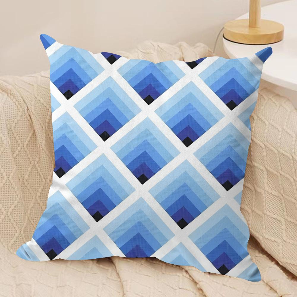 

Blue diamond pattern Cushion Cover Soft Plush Fabric DoubleSided Printed Cushion Covers for All Seasons Modern HomeDecor Gift 30cmx30cm