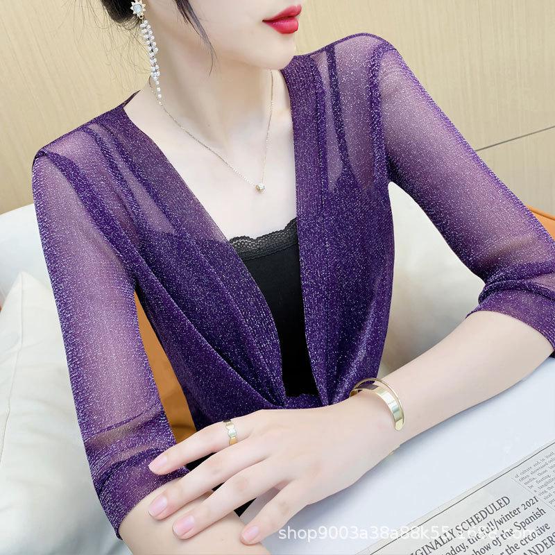 Lehký letní šál: Stylový krátký kardigan ze síťoviny, ideální k šatům