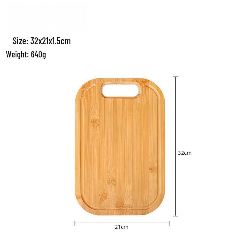 ZISIZ Bambus Schneidebretter mit Griff und Wasserrille (2er Set)