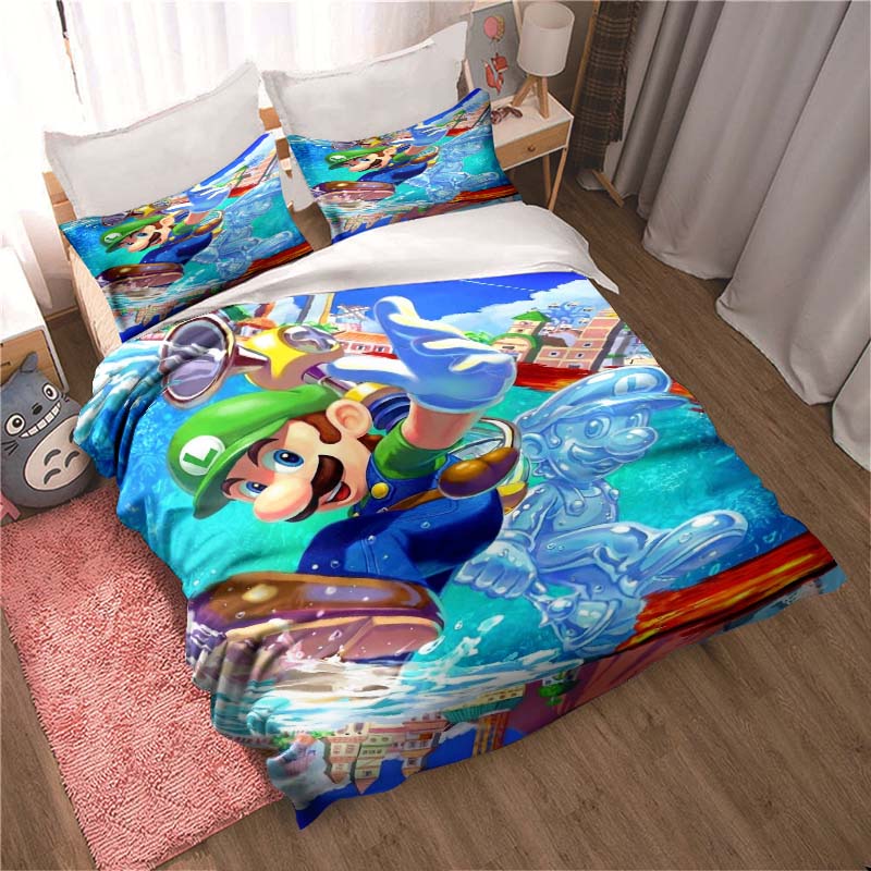 New Super Mario Soft and Comfortable Duvet Cover, Children's Bedding Set Gift, Extra Large Size, Multiple Sizes Available.