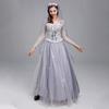 Halloween Ghost Bride Dress Women Gothic Cosplay Costume Set Scary Wedding Gown Outfit