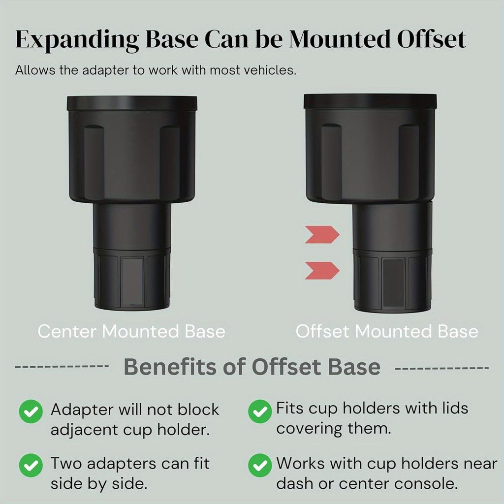 Car Cup Holder Extender, Adjustable Expandable Insert Extender, Car Adapter for Accommodating Water Cup Holders