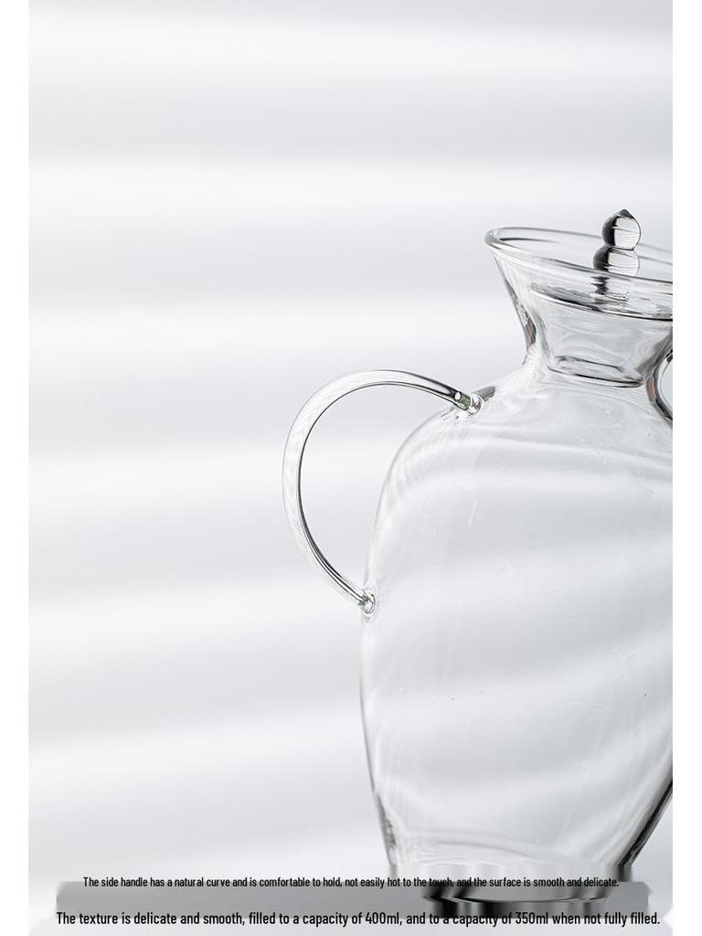 Krug und Tee-Ei-Set im Stil der Song-Dynastie aus Borosilikatglas