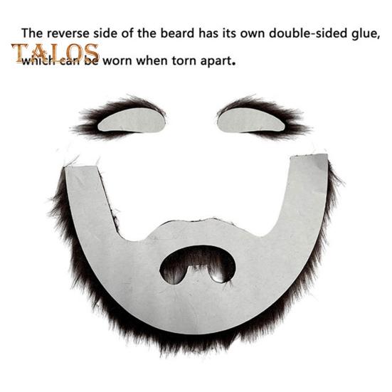 Fake Mustache And Eyebrow Set Self-Adhesive Fake Beard Costume Accessory Cosplay Prop for Masquerade Theater Stage