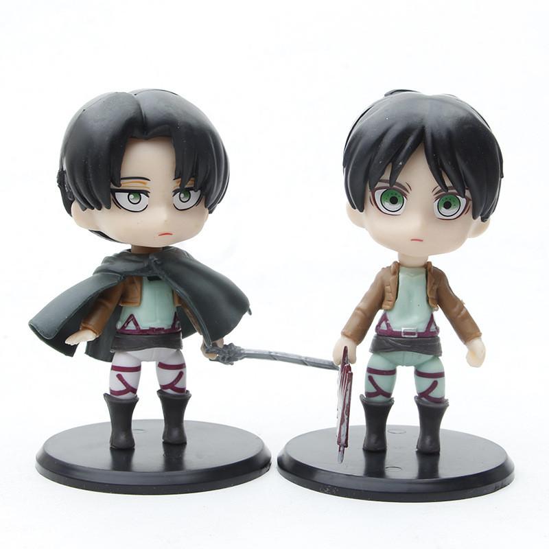 Unique Attack On Titan Eren And Levi Pvc Figures 10cm Gashapon Toys For Stylish Home And Car Decoration