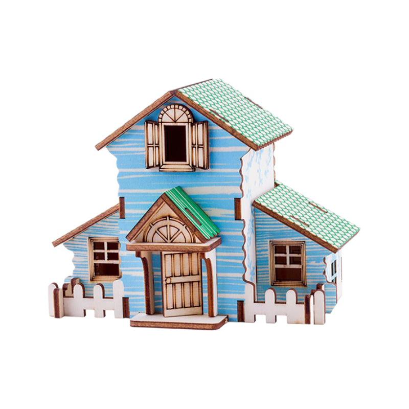 3D Holzpuzzle Hausmodell: Lernspielzeug für das frühe Lernen von Kindern