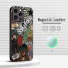 American Sally Face Retro Fashion Phone Case For iPhone 17 16 15 14 13 12 Plus Pro Max High-end Luxury Magsafe Sheepskin