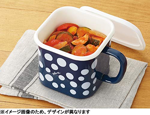 Toyoho Emaille Multi-Quadrat-Topf, Weiß, Flauschiges Blumendesign, 1450ml, Plune. YJ-810
