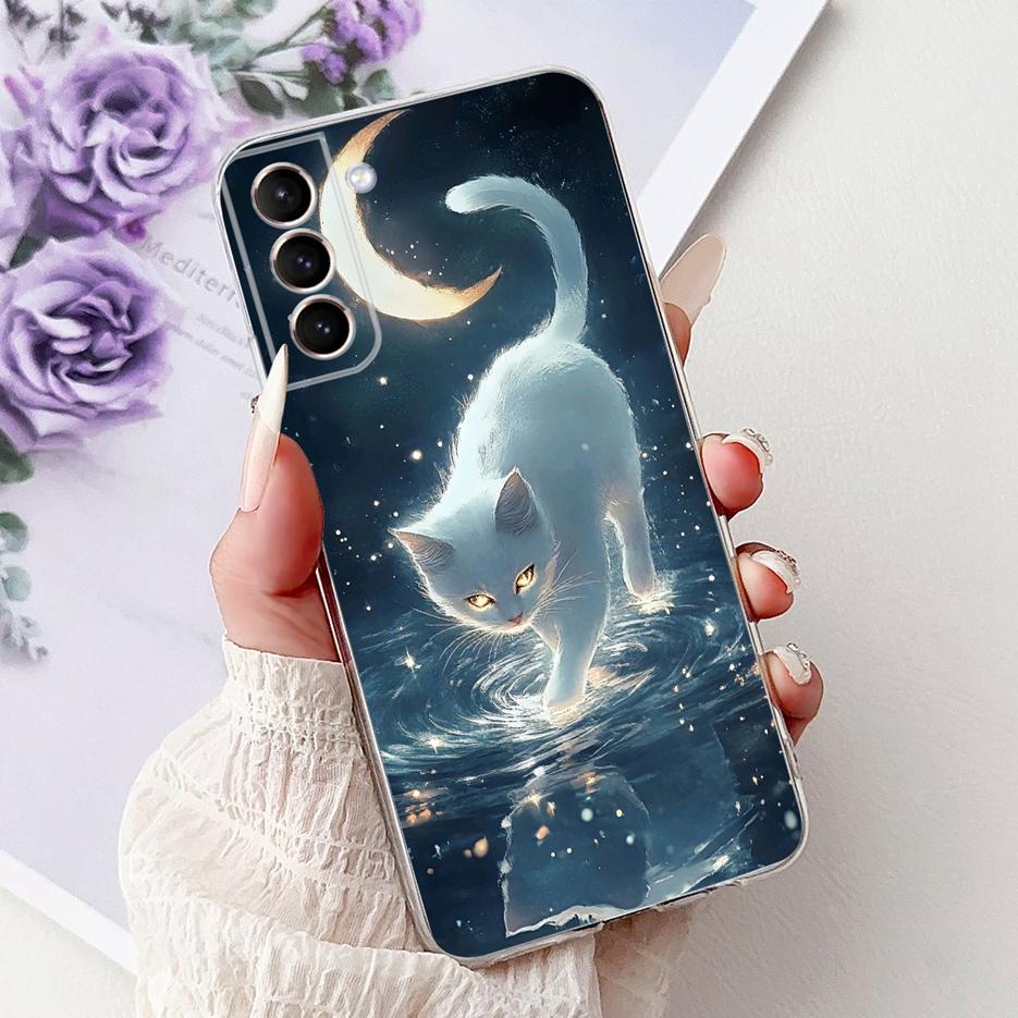 For Samsung Galaxy S21 FE Case S21 Plus Colorful Flowers Painted Cover Soft Slim Phone Case For Samsung S21 Ultra S 21 S21+ Bags