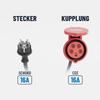 EV Charging Adapter For Schuko to CEE 16A 5Pin Socket Cable Schuko to CEE Coupling , IP56 Waterproof