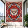 Hanging Tapestry for Wall Decor Persian Rug Red Blue Medallion Floral for Adult Bedroom Decor