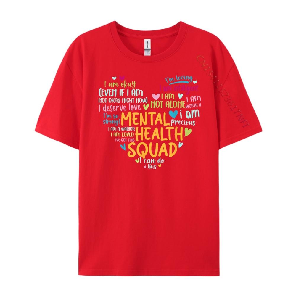 Mental Health Squad Love Heart Facts Mental Health Awareness Camisas Basicas Hombre Camiseta Masculina Vintage S