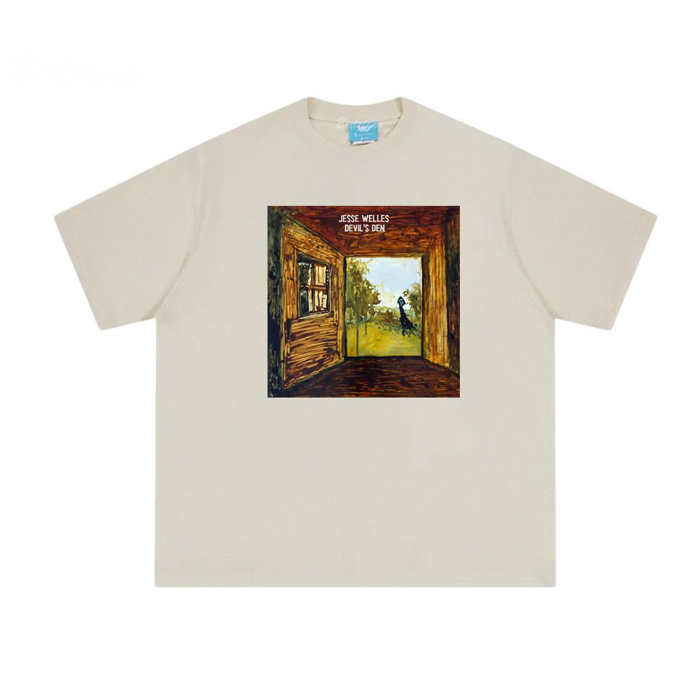 

Jesse Welles-Devil s Den TEE Vintage High Quality Comfortable TOPS Round Neck Unisex Summer 100%cotton Female/Male Clothing XS пісочний