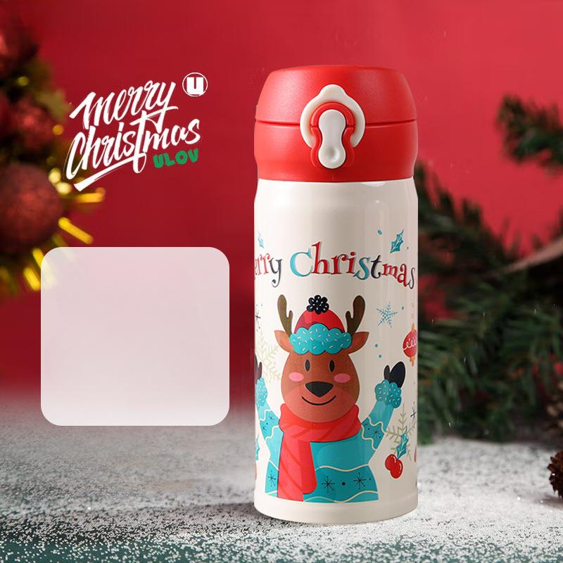 Рождественская Стильная Термокружка Девочки Милая Портативная Пружинящая Кружка для Воды Подарок Стальная Кружка Прочная Прочная Полезная Полезная 300ml