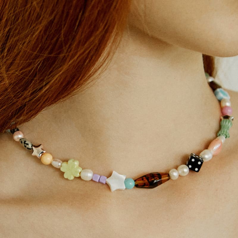 VVV Custard Mix Pearl Bead Necklace