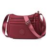 Leisure Simple Women's Shoulder Bag Nylon Multi Pockets Waterproof Messenger Bag Solid Color Female Shoulder Bag for Outings