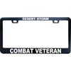 Desert Storm Combat Veteran License Plate Frames - Metal Car Tag Sign For Women/Men, Standard 6X12 2-Hole And Screws Fits US & Canada