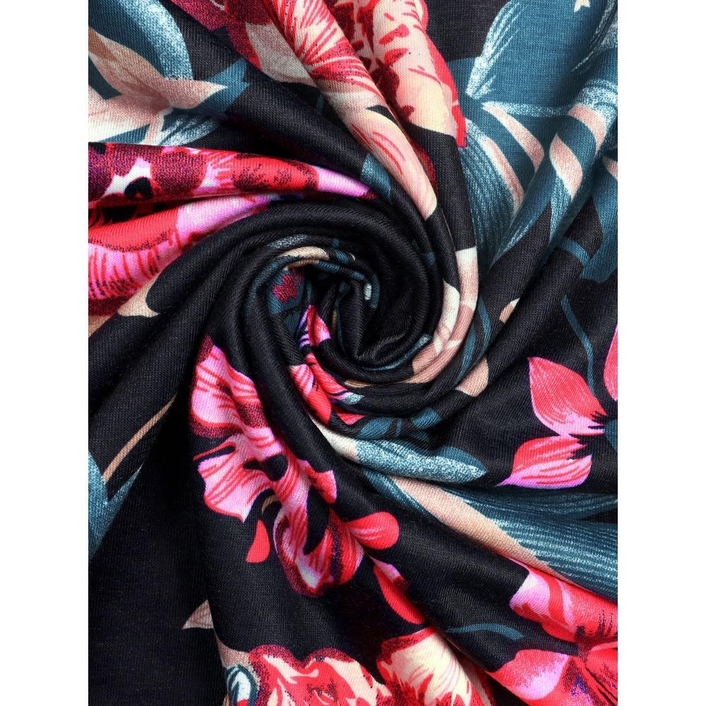 Ladies Long Dresses Women's Dresses New Fashion Printing Round Neck Sleeveless Dress XL-4XL Tops