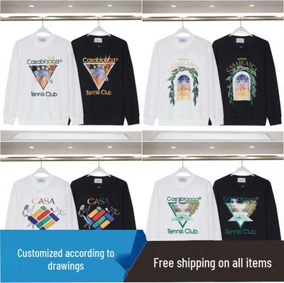 Casablanca Autumn/Winter Celebrity Round Neck Hoodie with Letter Logo Print