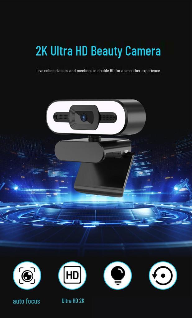 B11 4K Autofocus Webcam with Fill Light for Streaming & Conferences