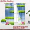 2D flat printing 2pcs Curtain Curtain Spring Floating Grass Layers Digital Printed Polyester Drapes Festive Wall Decor for