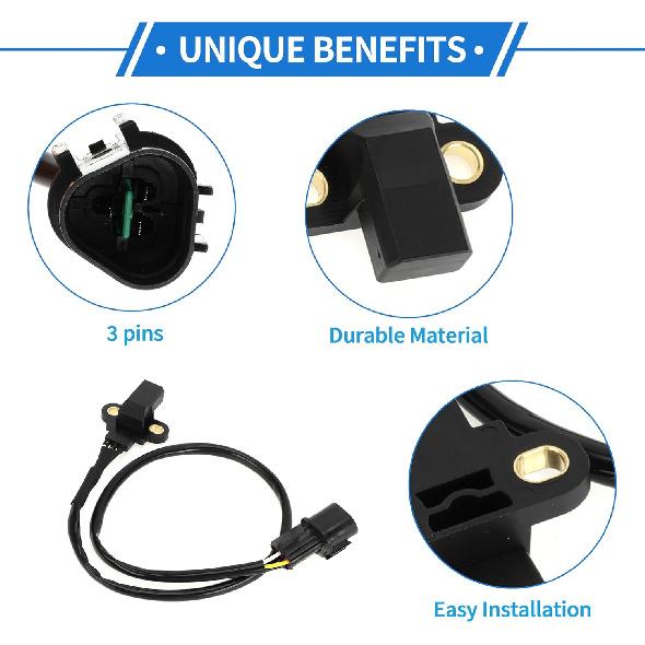 1 Pc Crankshaft Position Sensor for Mitsubishi Galant 3.8 2004-2006 Sturdy Metal Plastic Black Engine Crank CKP Sensor