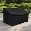 600D Fabric Patio Loveseat Cover with Rain and Debris Barrier, Bottom Cord Closure, 2 Side Fasteners, and Storage Pocket