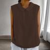 Women's Fashion Solid Color Collar Sleeveless Pullover Shirt Top