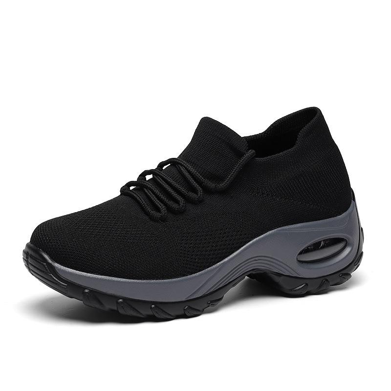 Fashion Yellow Mesh Platform Sneakers Thick Sole Breathable Casual Shoes Women Sneakers Knitting Socks Sneakers White Tennis Shoes