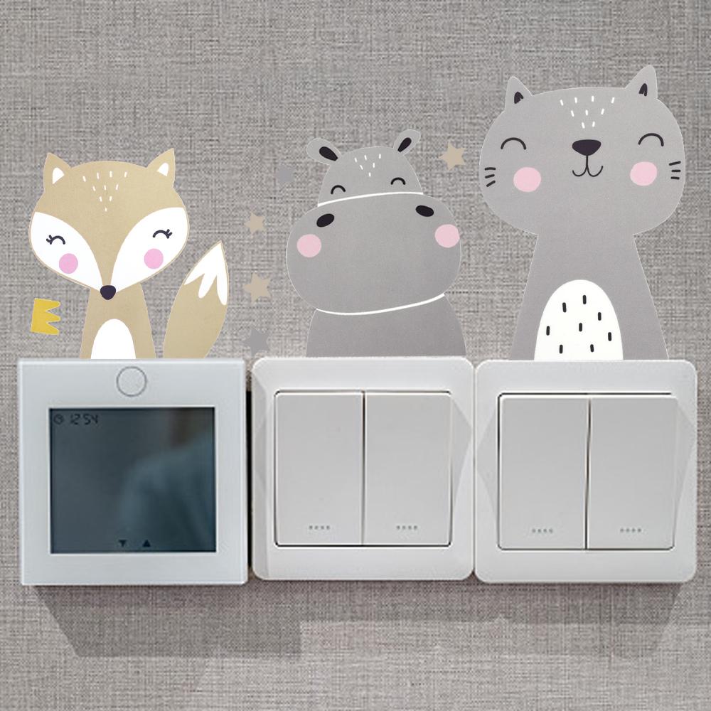 1PCS Cartoon Animal Switch Decoration Stickers