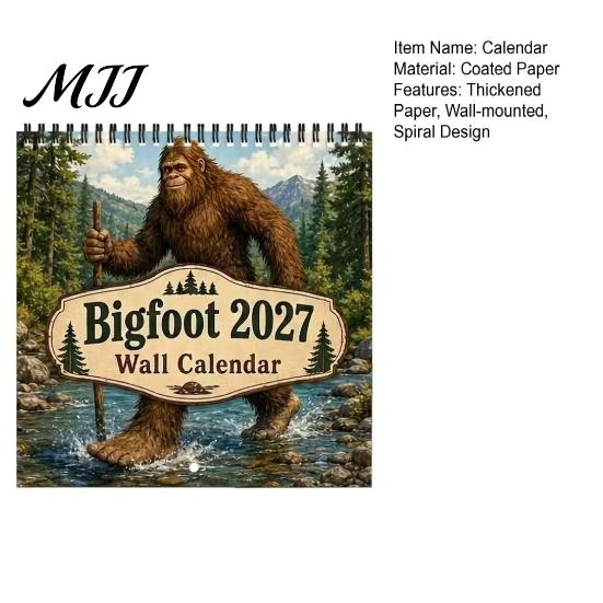 Wall Hanging Calendar Savage 2027, 12-Month Wilderness Art Planner with Spiral Thick Paper Binding, Themed Organizer for Home Studio Ape Monthly