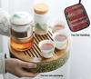 Portable Ceramic Travel Tea Set - Mutton Fat Jade Style