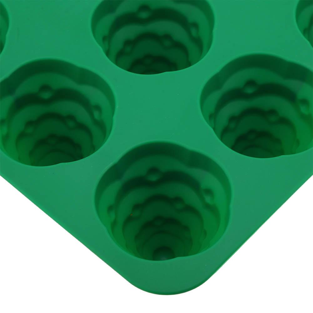 12 Hole   Christmas Tree Silicone Mold Cake Mould for Mousse Chocolate Muffin Baking Tool