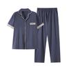 Pure cotton pajamas men's summer lapel short-sleeved trousers 1011 new thin suit men's summer casual loungewear