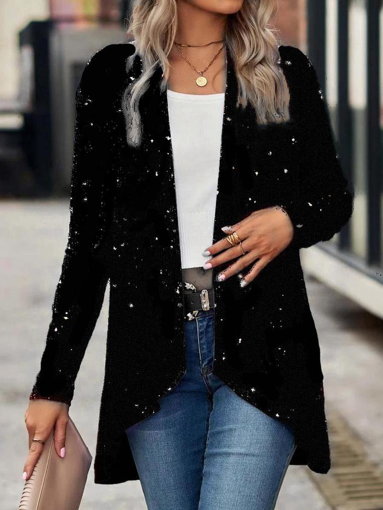 New Wish Women's Evening Jacket Long Sleeve Winter Coat Formal Small Blazer