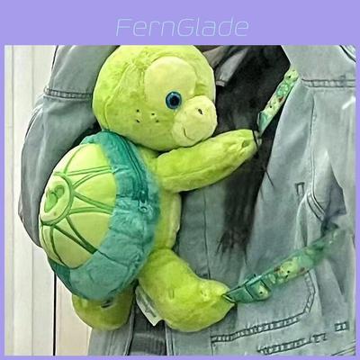 Mochila de Pelúcia Tartaruga Olu Mel Para Crianças Com Design de Desenho Animado e Alças Ajustáveis