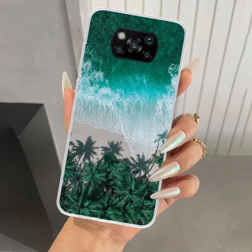 Summer Beach Sunset Sea Palm Tree Phone Case for Xiaomi Poco X5 X6 X7 Pro F7 Ultra M7 Redmi 15 15C 13 13C 12 12C 10 10A 10C 9 9A