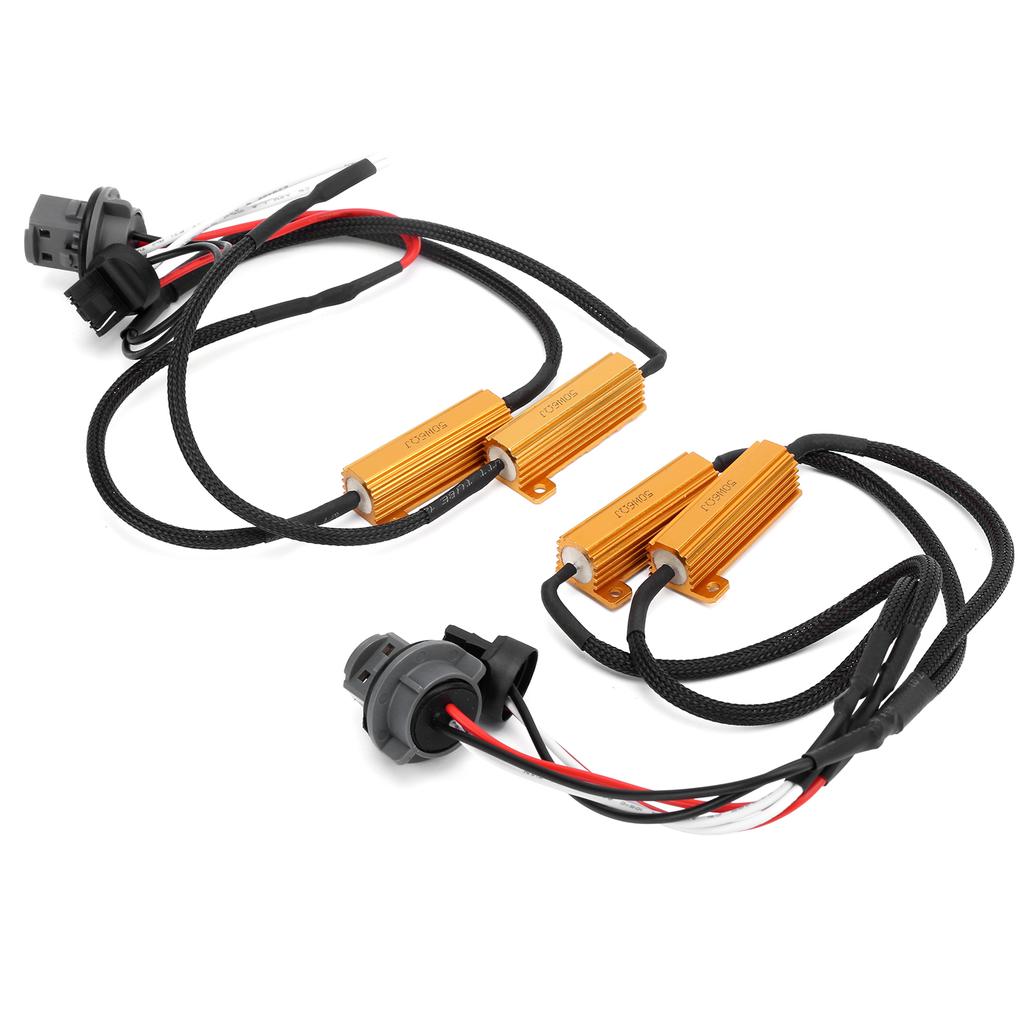 PA 2x50W 6 Ohm LED Lights Load Resistor Adapter Fix Hyper Flashing Rapid Blinking Canbus Error Code Eliminator Warning Canceller For Turn Signal Reverse Backup Daytime Running DRL (H8 H11), Running Lights - View #9
