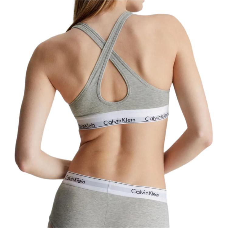 Calvin Klein Sutien Solid cu Decolteu în V Femei Lenjerie de Corp Gri QF1654-020