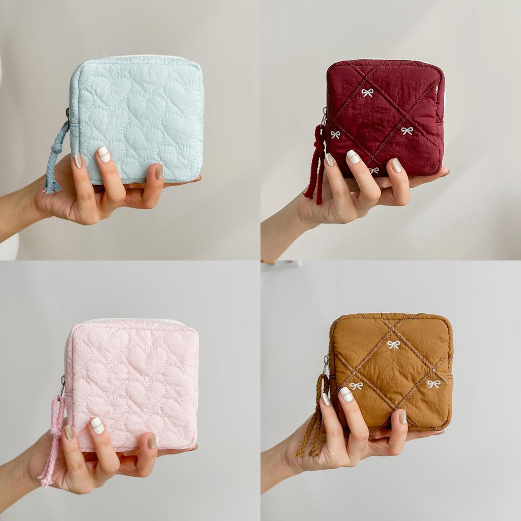 Travel Cosmetic Storage Bag With Butterfly Knot Pattern For Women And Teens