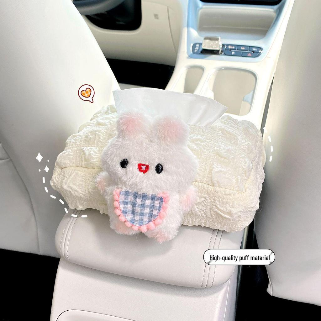 Geely Vision Armrest Tissue Box - Cute Rabbit Car Interior Decoration