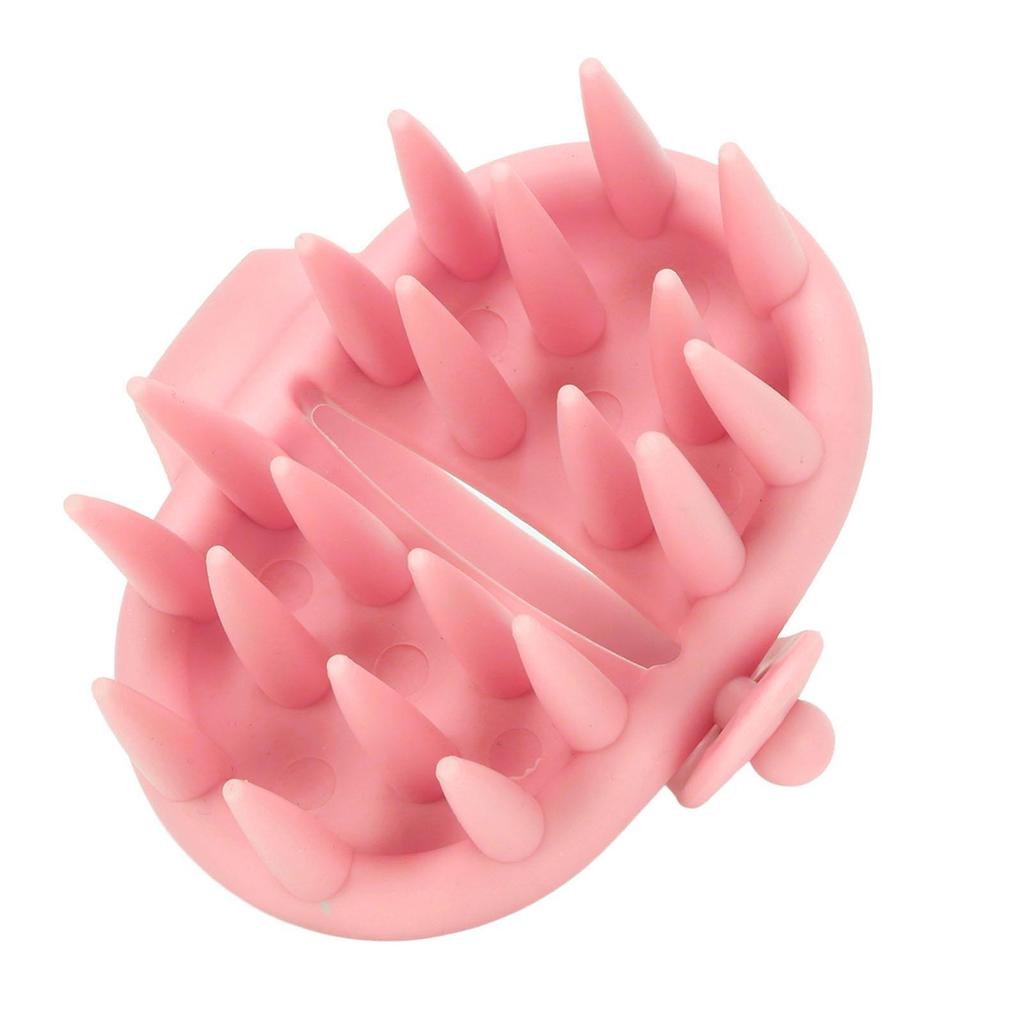 Silicone Bath Shower Body Scrubber Cleansing Brush Men Women Portable Exfoliating Shampoo Brush Pink