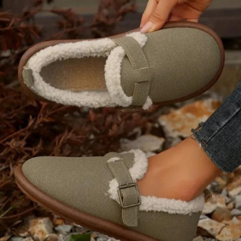 Fashion Plus Size 35-43 Autumn Winter Women Shoes Casual Flat Plush Warm Comfortable Soft Loafers Slip on Cotton Shoes Zapatos De Mujer