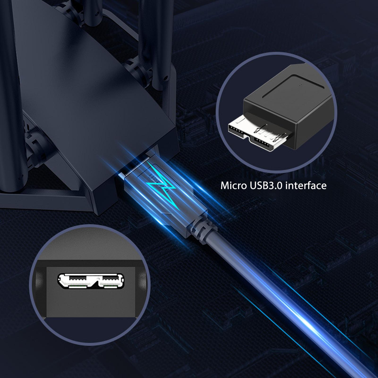 

USB3.0 WiFi Adapter with 4 Antenna 2.4GHz 5GHz 1800Mbps WPA3 WiFi6 Wireless Network Adapter for